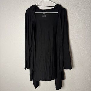 Torrid Super Soft Plush Hooded Open Front Cardigan Sweater Black Size 4X Lounge